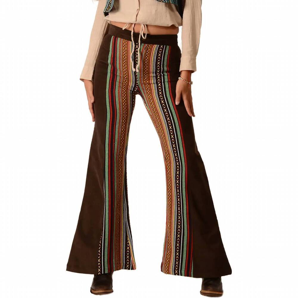 NEW GYPSY ROSE corduroy and gheri bell bottom pants in brown